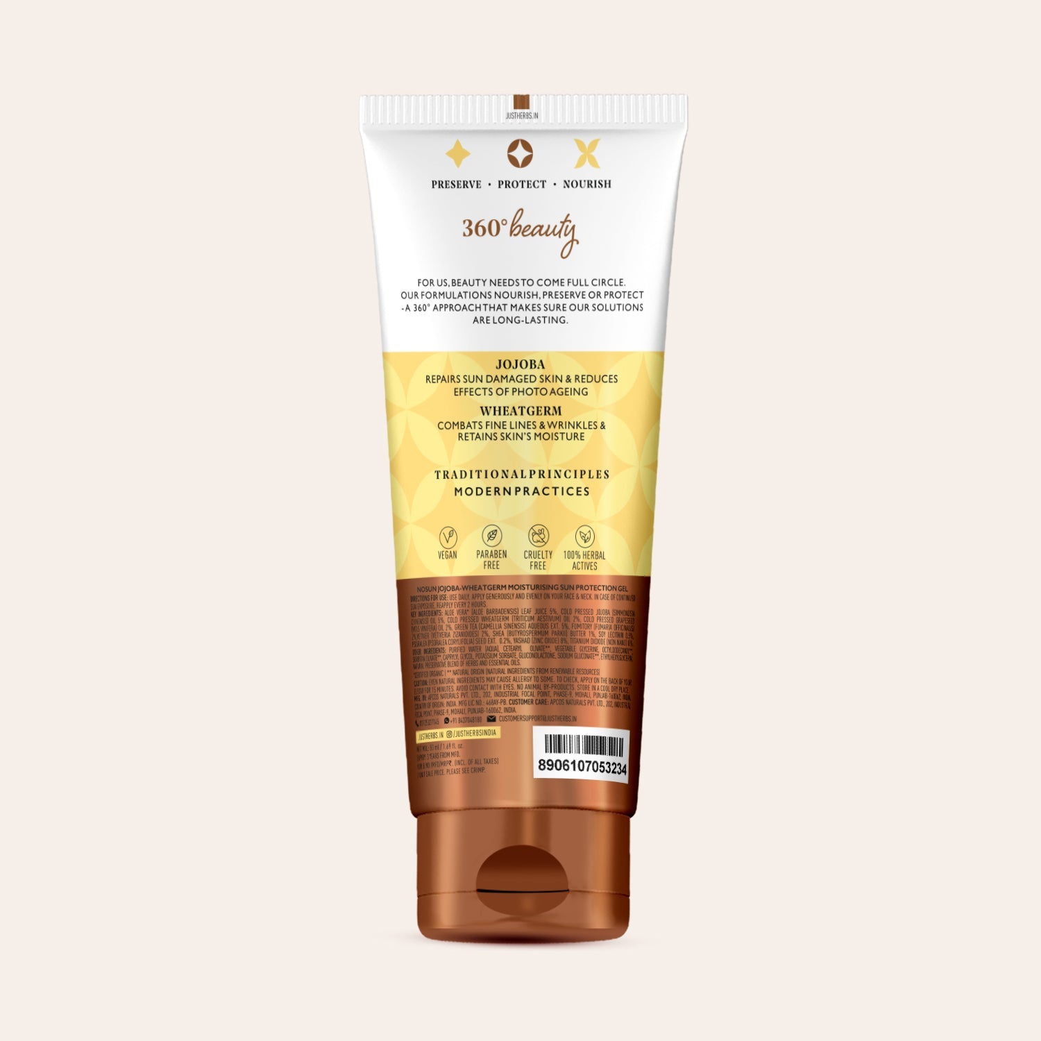 Moisturising Sunscreen Gel with SPF 35+ PA++++ with Jojoba and Wheatgerm (Copy)