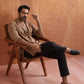 trueBrowns Men's Brown Printed Short Kurta | Swadesiicart