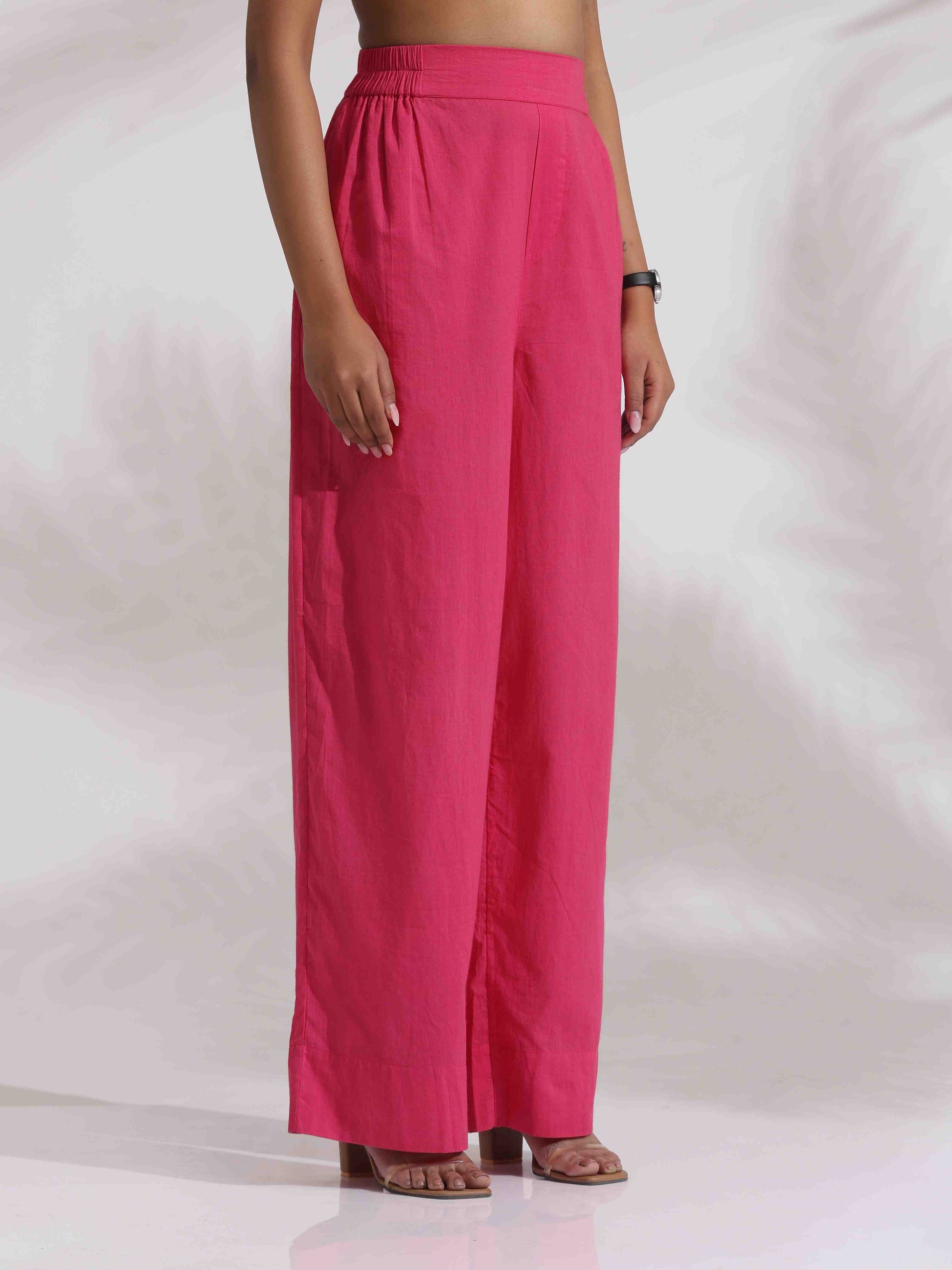trueBrowns Pink Cotton Print Kurta Co-ord Set - Swadesiicart