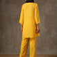 trueBrowns Yellow Bandhani Flare Printed Silk Co-Ord Set - Swadesiicart