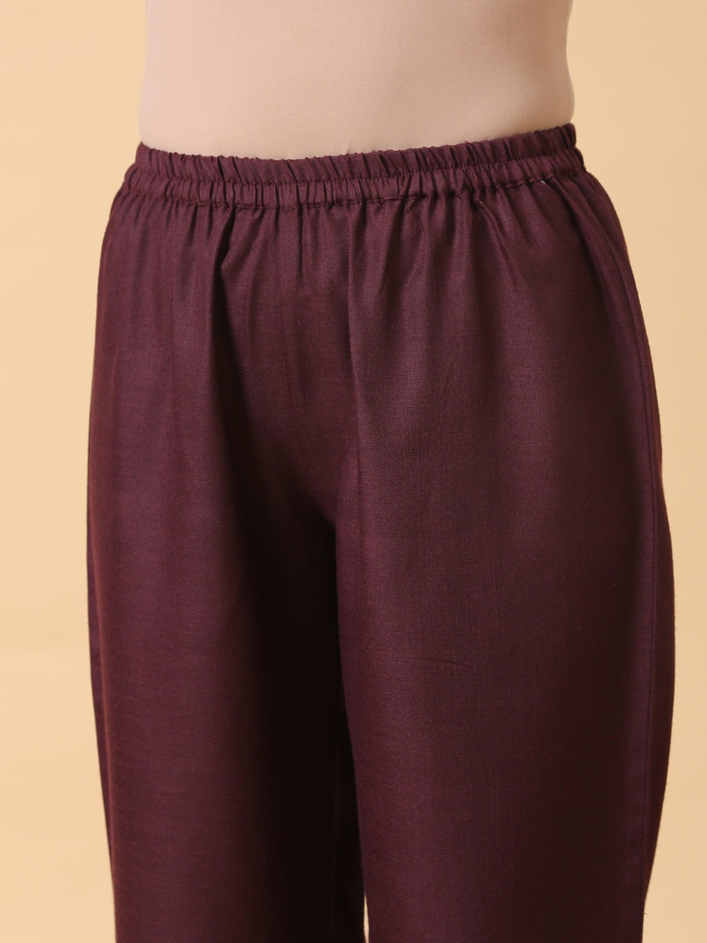 trueBrowns Cotton Linen Purple Boxy Fit Co-Ord Set - Swadesiicart
