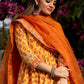 Pomcha Jaipur Mehar Light Brown Hand Block Anarkali Set | Swadesiicart