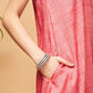 InWeave Women's Red Lurex Short Pallazo Kurta Set - Swadesiicart