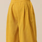 trueBrowns Mustard Yellow Slub Texture Sleevesless Jacket Pant Set | Swadesiicart