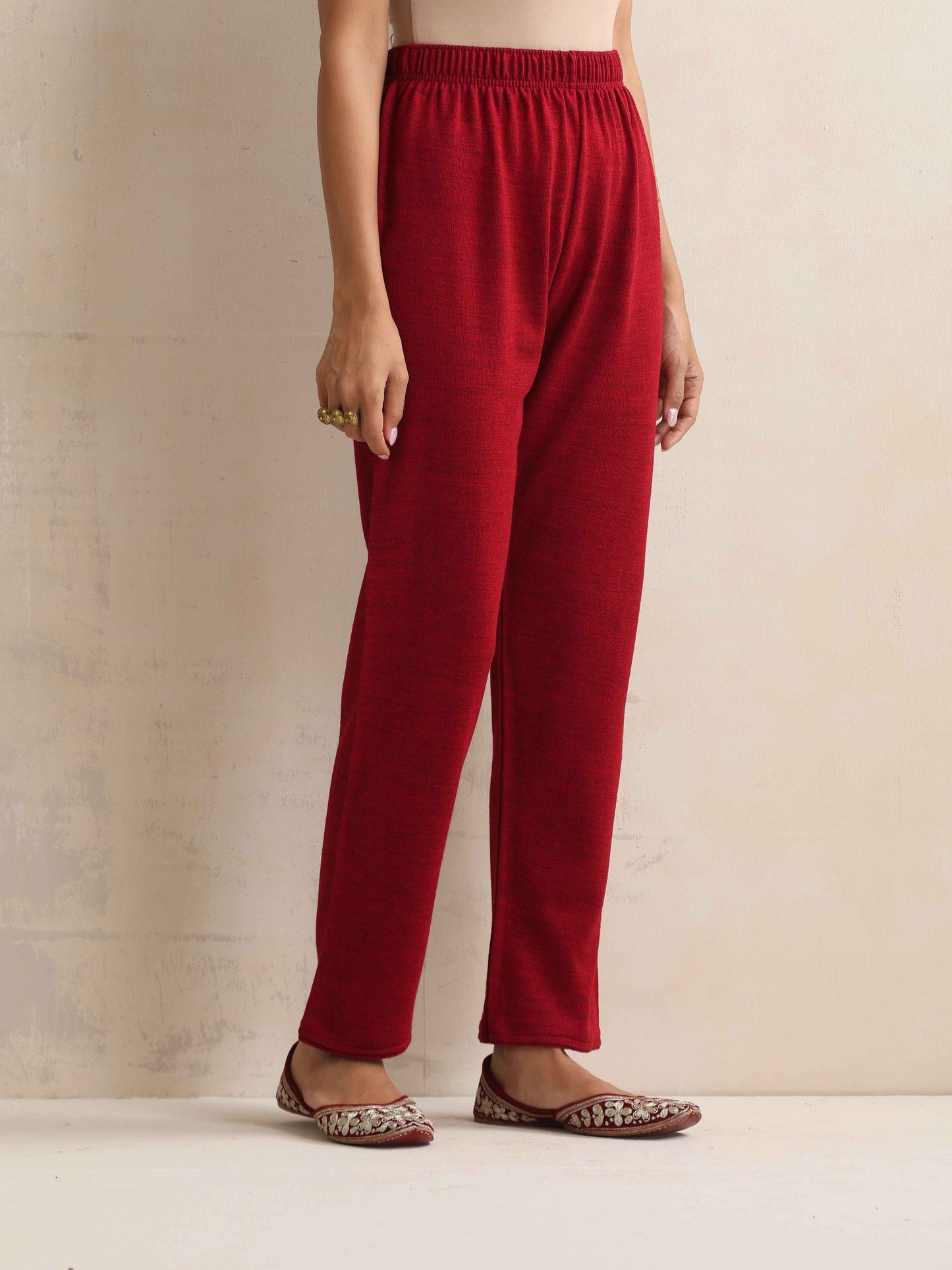 trueBrowns Maroon Kashmiri Woollen Jacket 3pc Set | Swadesiicart