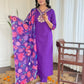 The52 Women's Beautiful Roman Silk Embroidered Straight Kurta with Pant And Dupatta Set - Swadesiicart