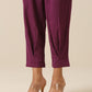 trueBrowns Plum Purple Slub Texture Pleated Co-Ord Set - Swadesiicart
