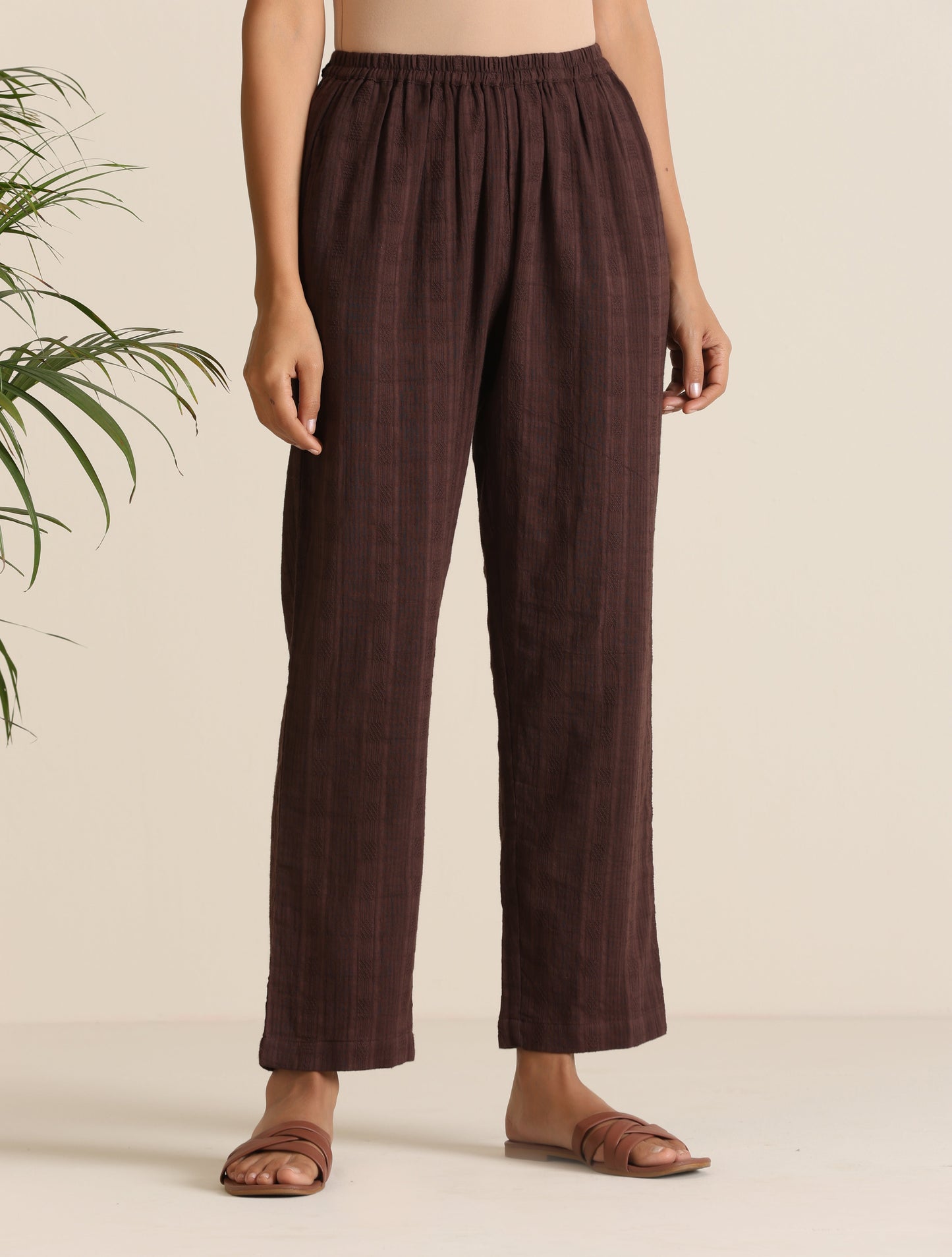 trueBrowns Cola Cotton Dobby Relaxed Co-ord Set - Swadesiicart