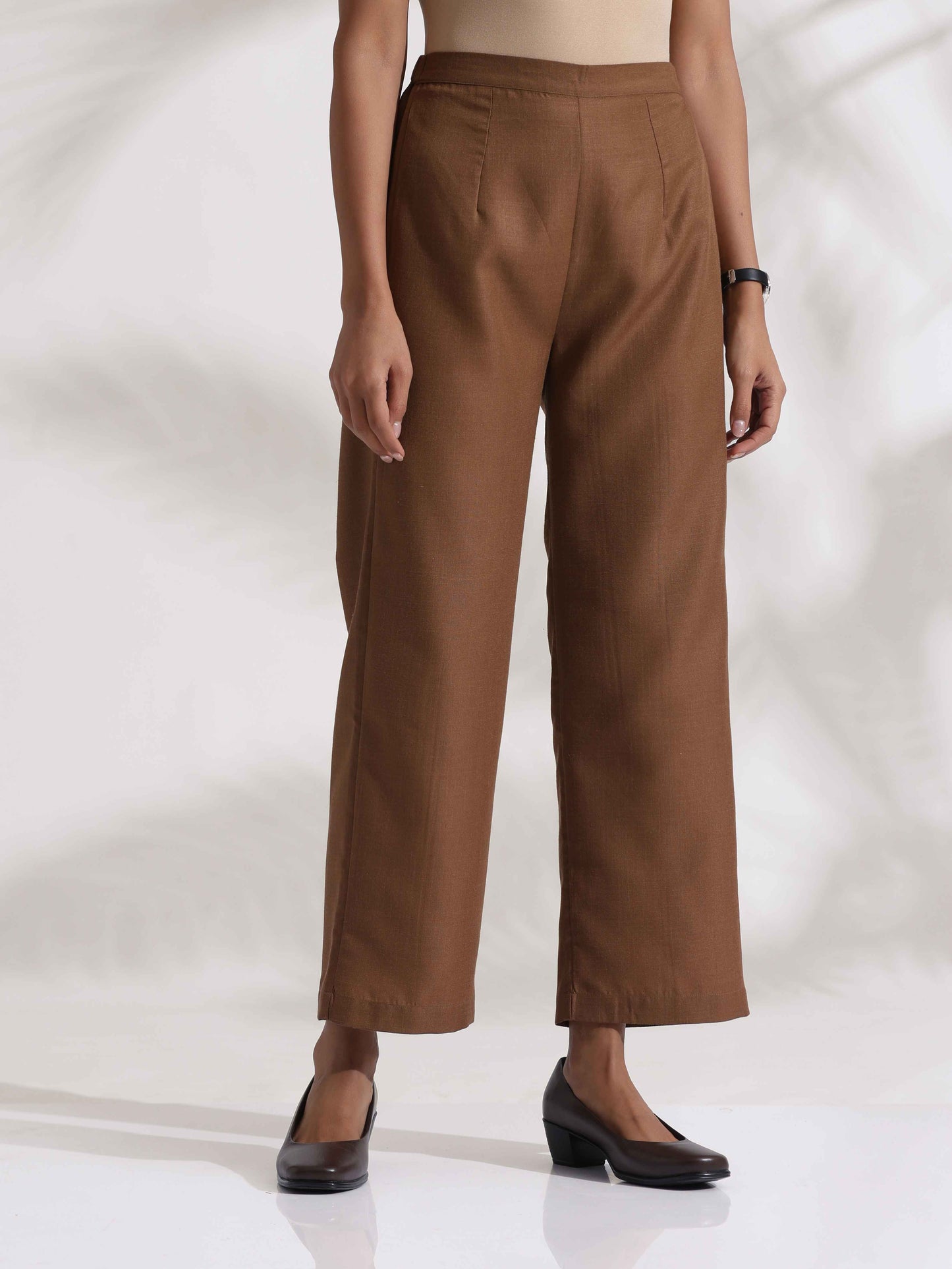 trueBrowns Brown Slub Co-ord Set - Swadesiicart