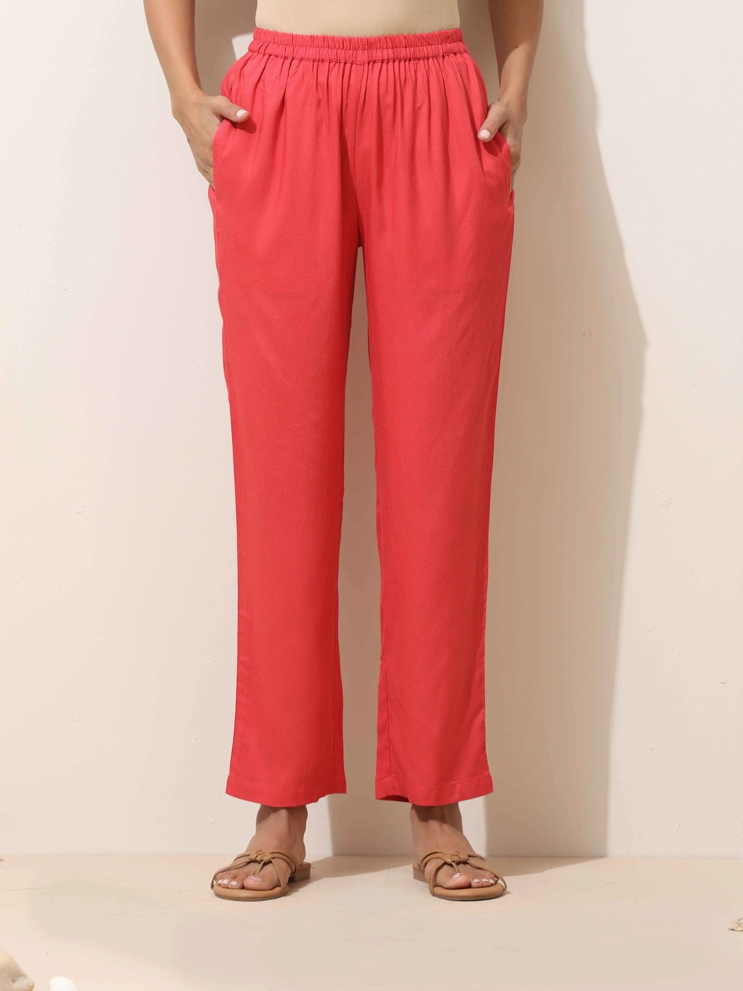trueBrowns Coral Viscose Kurta Pant Set | Swadesiicart