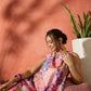 InWeave Purple Floral Peach Asymmetrical Dress - Swadesiicart