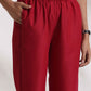 trueBrowns Maroon Slub Co-ord Set - Swadesiicart