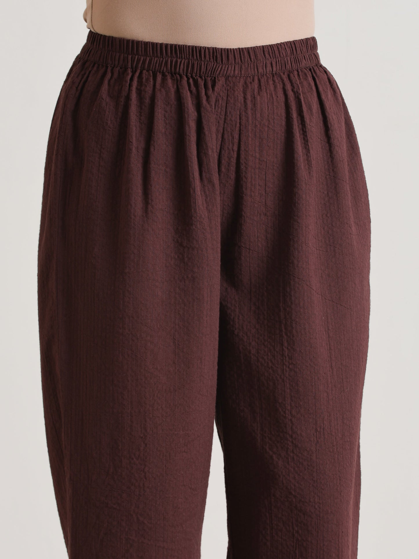 trueBrowns Cola Brown Sleeveless Flared Kurta Pant Set | Swadesiicart