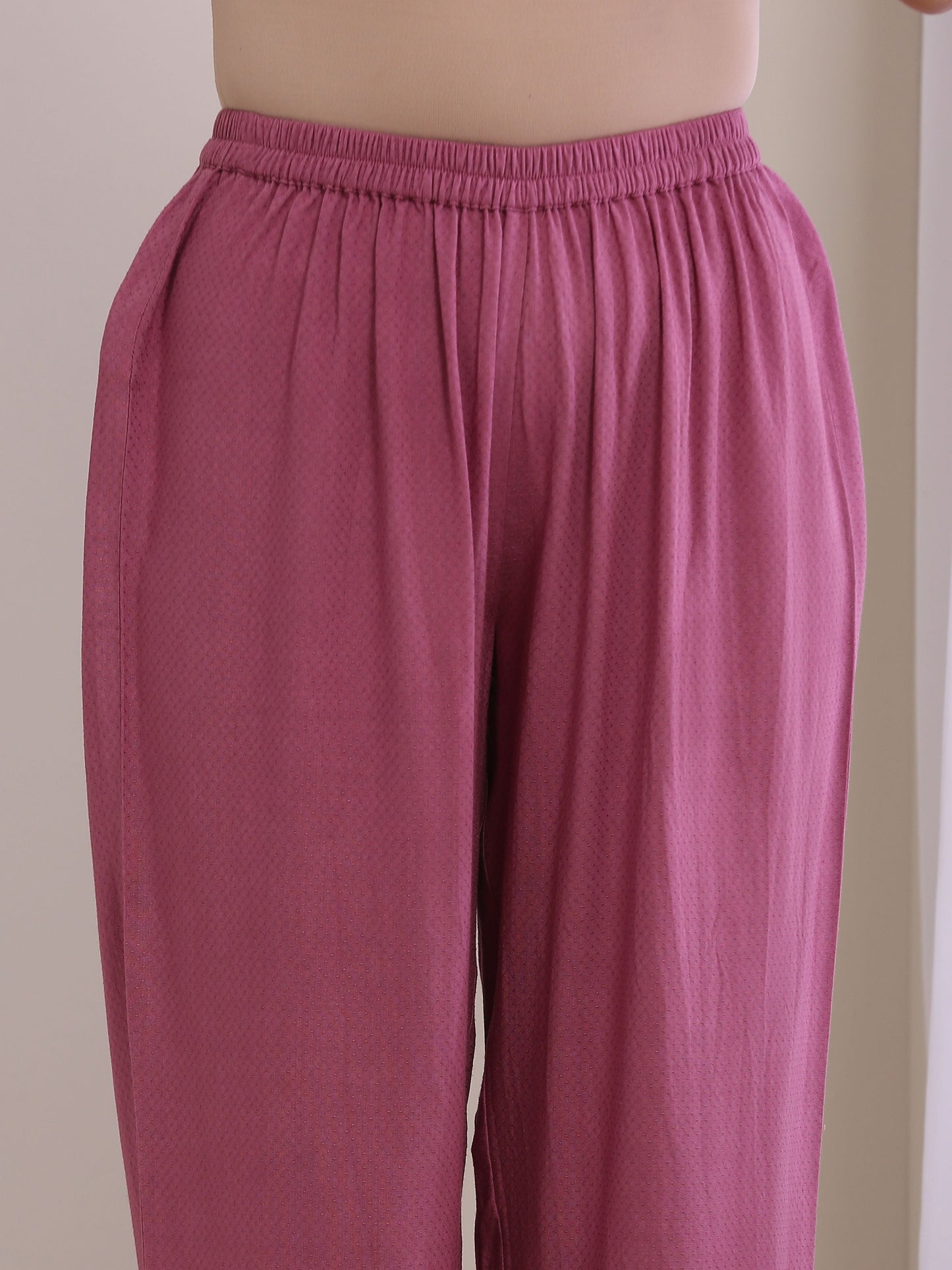 trueBrowns Onion Pink Dobby Sleeveless Short Co-Ord Set - Swadesiicart