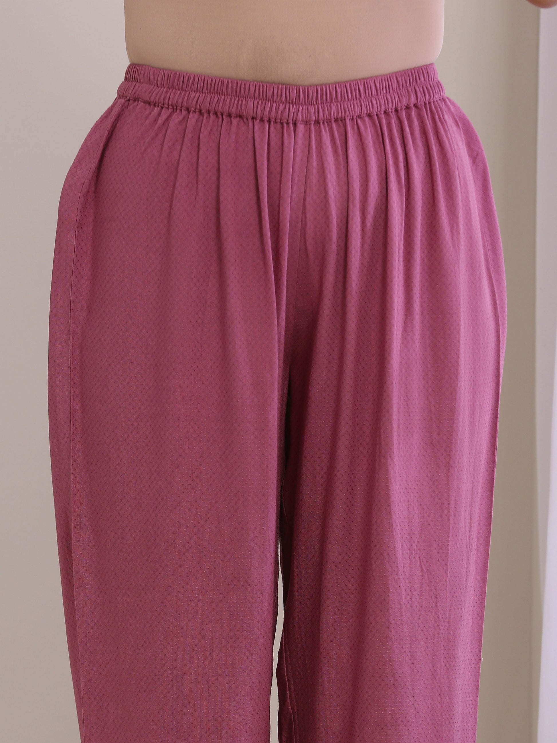 trueBrowns Onion Pink Dobby Sleeveless Short Co-Ord Set - Swadesiicart