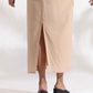 trueBrowns Beige Cotton Print Long Dress | Swadesiicart