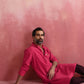 trueBrowns Men's Pink Mandarin Collar Kurta | Swadesiicart
