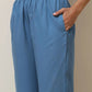 trueBrowns Blue Viscose Solid Co-ord Set - Swadesiicart