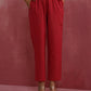 trueBrowns Red Straight Cotton Dobby Kurta Set | Swadesiicart