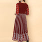 HERE&NOW Scoop Neck Chikankari Embroidered Thread Work Georgette Anarkali Kurta | Swadesiicart