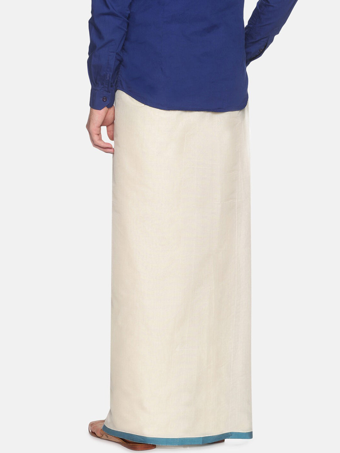 Sethukrishna Mens Off White Traditional Kerala Double Mundu | Swadesiicart