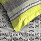 MYTRIDENT Grey Green Geometric Cotton 144 TC Queen Bedsheet With 2 Pillow Covers - Swadesiicart