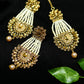 Mominos Fashion Johar Kamal Golden Kundan & Pearls Earrings With Tikka - Swadesiicart