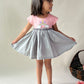 ArthLife Peach And Grey Unicorn Embroidered Dress