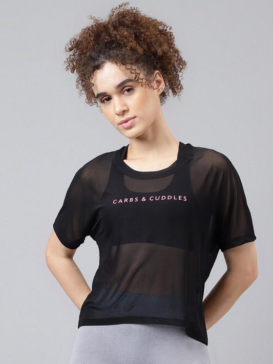 MKH Typography Printed Relaxed Fit Sheer Dri-FIT T-shirt - Swadesiicart