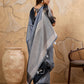 Shree Shyam Fashion Denim Grey Linen Saree
