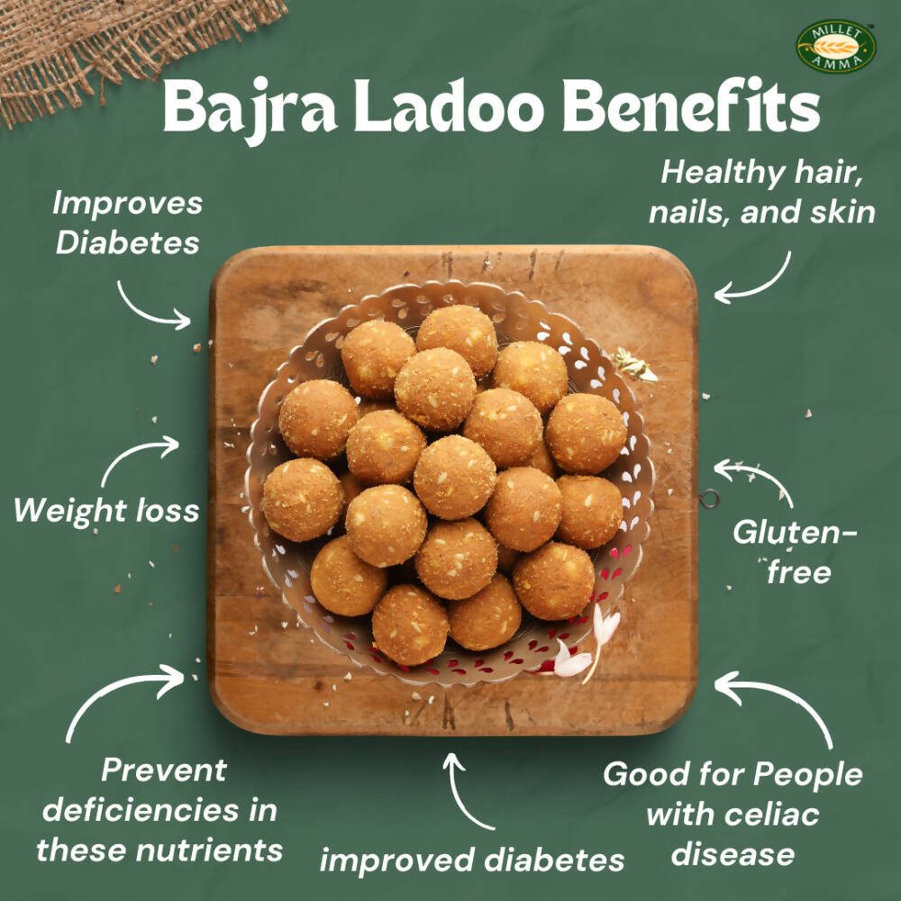 Millet Amma Bajra Laddoo -Made with Jaggery | Swadesiicart