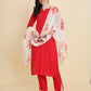 Designer Stylish Red rayon Stitched Suit With Dupatta - Tanisha | Swadesiicart