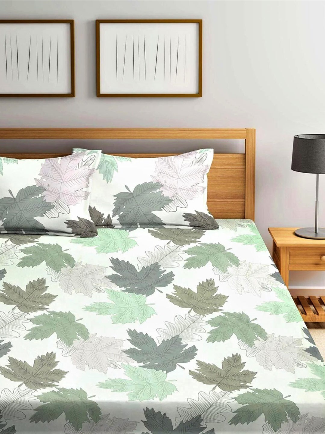 Home Sizzler Multicolour Printed 144 TC Bedsheet with Pillow Covers - Swadesiicart