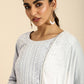 All About You Women Embroidered Chikankari Kurta With Trousers & With Dupatta | Swadesiicart