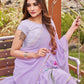 Tikhi Imli Printed Ruffle Saree With Mirror Embroidered Work Blouse | Swadesiicart