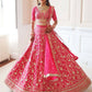 Jyoti Fashion Gajri Red Zari and Sequins Embroidered Malai Satin Silk Lehenga Choli with Dupatta | Swadesiicart