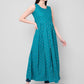 Kalini Women Turquoise Blue Ethnic Motifs High-Slit Kurta - Swadesiicart