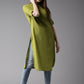 HERE&NOW Women Sap Green Solid Symmetric Kurta - Swadesiicart