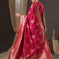 Anouk Floral Woven Design Zari Silk Blend Banarasi Saree | Swadesiicart