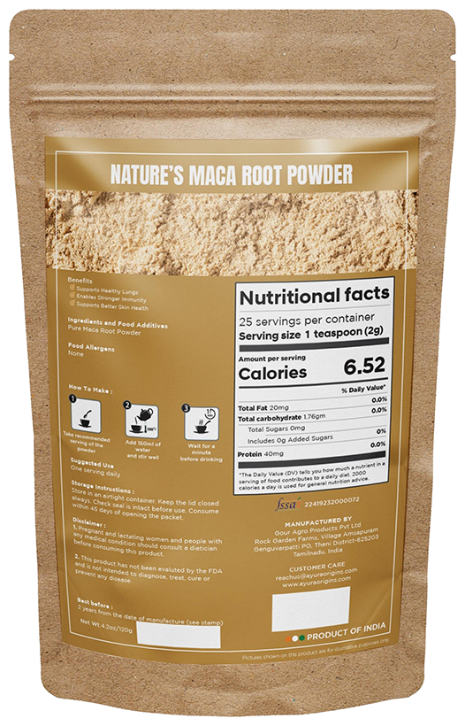 Ayura Origins Nature's Maca Root Powder - Swadesiicart