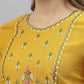 Kalini Women Yellow Floral Embroidered Thread Work Kurta | Swadesiicart