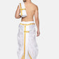Sethukrishna Men White & Gold-Toned Solid Ready Made Dhoti Pants | Swadesiicart