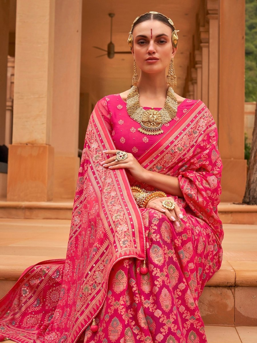 Anouk Ethnic Motifs Woven Design Brasso Banarasi Saree | Swadesiicart