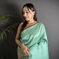 Joban Fashion Light Blue Banarasi Soft Lichi Silk Checks & Woven Saree | Swadesiicart