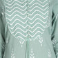 Swasti Women Green & jet stream Geometric Embellished Cold-Shoulder Sleeves Chikankari Floral Kurta | Swadesiicart