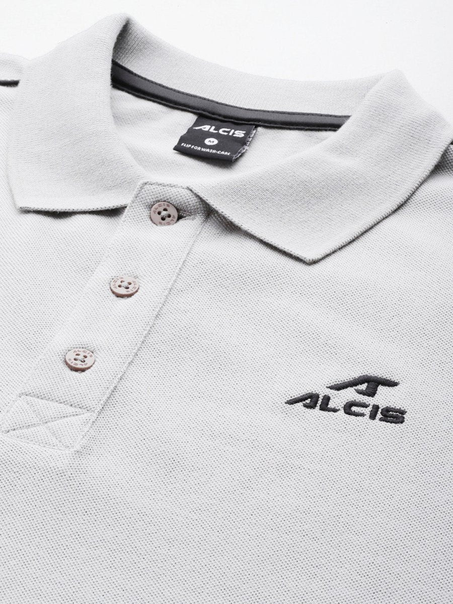 Alcis Men Brand Logo Embroidered Polo Collar Sports T-shirt | Swadesiicart