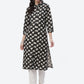 Biba Women Black and White Ethnic Motifs Print Straight Kurta - Swadesiicart