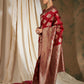 Sangria Red Ethnic Motifs Woven Design Zari Banarasi Saree | Swadesiicart