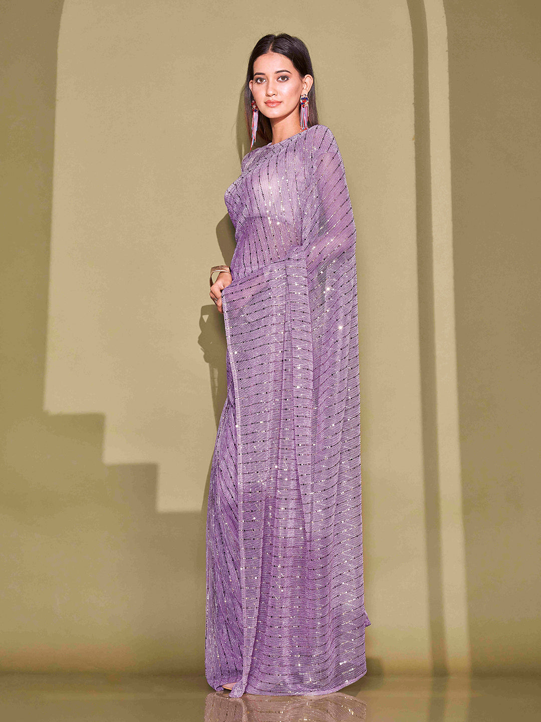 Tikhi Imli Sequinned Embellished Saree | Swadesiicart
