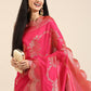Anouk Pink Woven Design Pure Silk Banarasi Saree | Swadesiicart